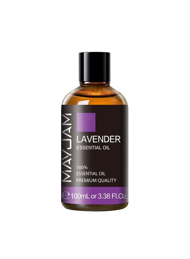 MAYJAM Lavender Essential Oil 100ML, MAYJAM Pure Essential Oils for Skin Care, Diffusers, Massage, Lavender Oil for Soap Candle Making, Huge 3.38FL.OZ Bottle - Image 2