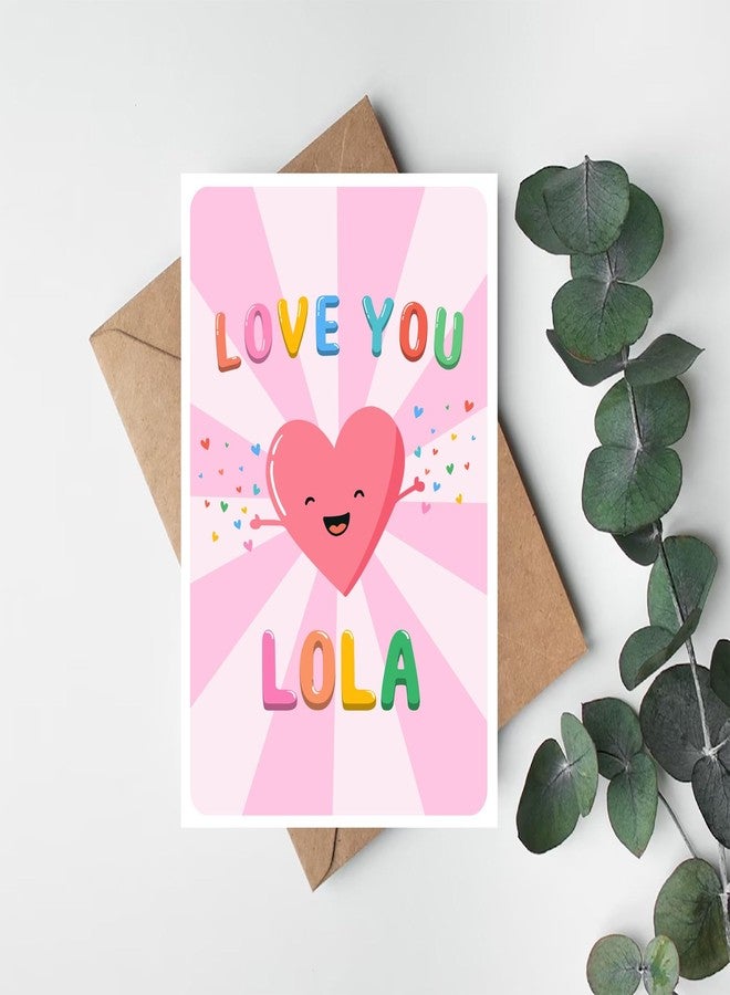 PTDShops Love You Lola Card - Cute Birthday Card For Lola - Mother's Day Gifts - Greeting Card For Anniversary - Thank You- I Love You Lola Card - New Lola Card - Image 2