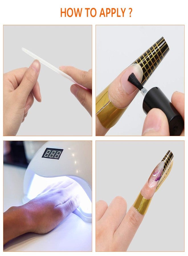 Ahier 500PCS Nail Forms for Builder, AHIER Gold Horseshoe Nail Extension Forms for Acrylic Nails/UV Gel with Guide Stickers - Image 5