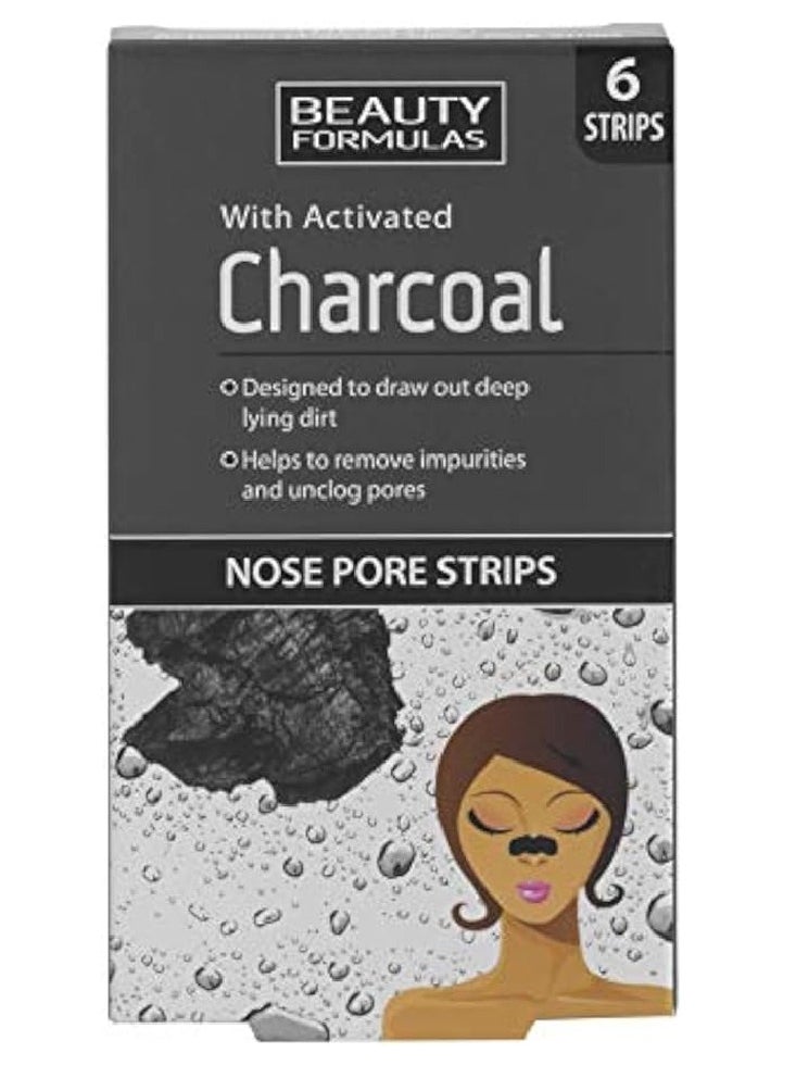 BEAUTY FORMULAS Charcoal Nose Pore Strips 6'S 