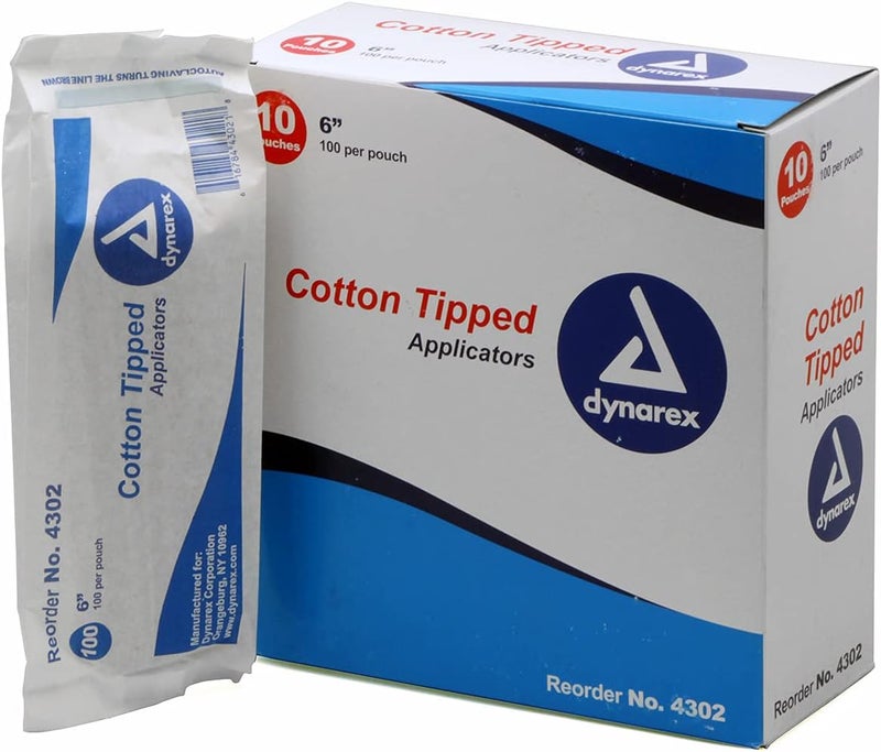 Dynarex Cotton Tipped Applicators - 1000 Count, 6-Inch