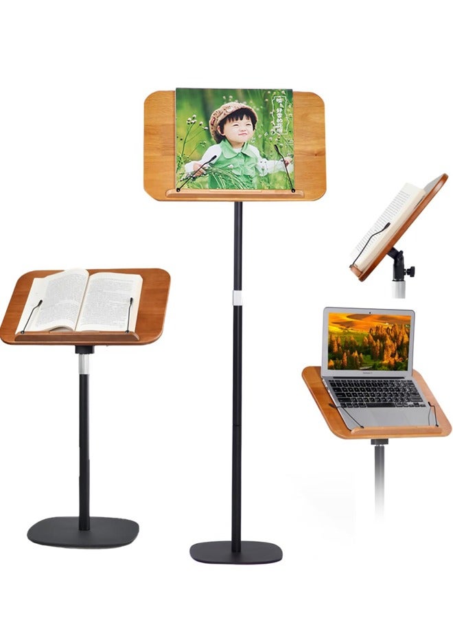 180° Adjustable Wooden Reading Holder Stand, 1.3m Retractable Ergonomic Quran Stand, Detachable Design Ideal for Study, Bedside Reading - Image 1