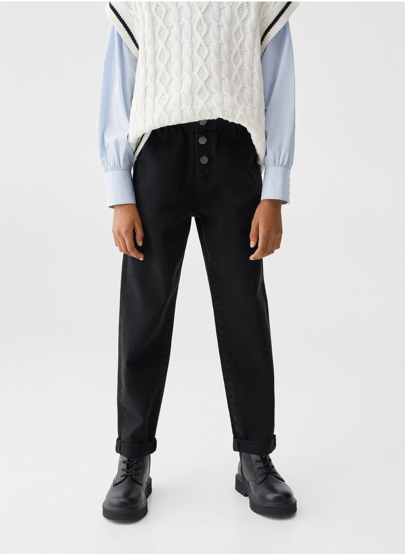 MANGO - Kids Rise Wash Straight Fit Jeans - Image 1