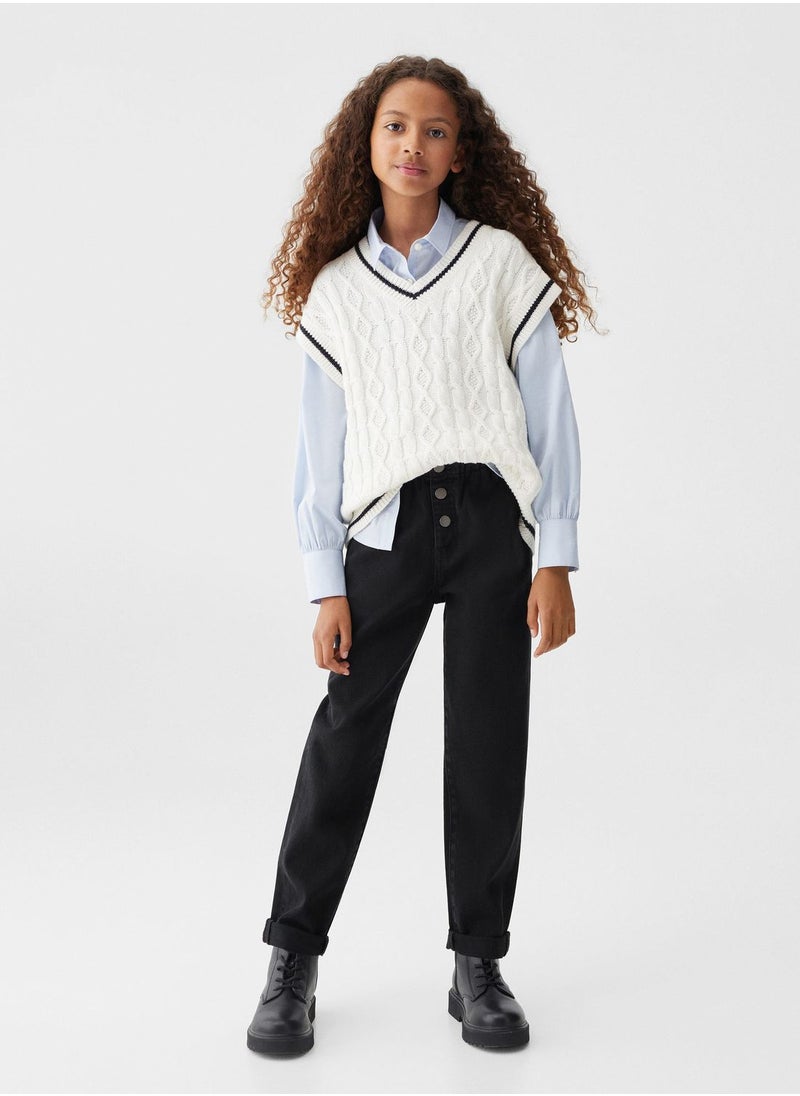 MANGO - Kids Rise Wash Straight Fit Jeans - Image 1