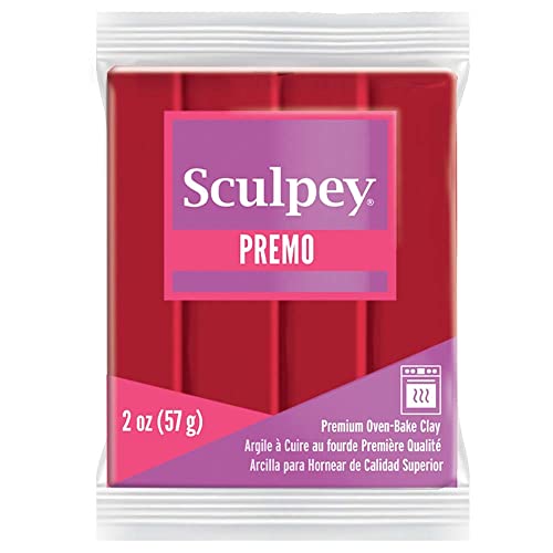 Sculpey Premo™ Polymer Oven-Bake Clay, Pomegranate Red, Non Toxic, 2 oz. bar, Great for Jewelry Making, Holiday, DIY, Mixed Media and More. Premium Clay Perfect for clayers and Artists. - Image 1