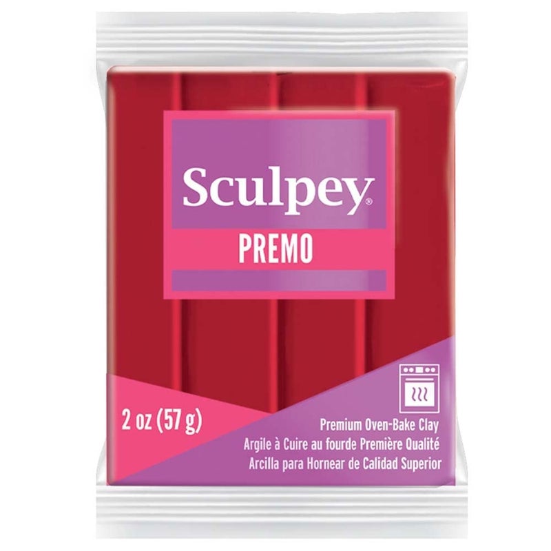 Sculpey Premo™ Polymer Oven-Bake Clay, Pomegranate Red, Non Toxic, 2 oz. bar, Great for Jewelry Making, Holiday, DIY, Mixed Media and More. Premium Clay Perfect for clayers and Artists. - Image 4