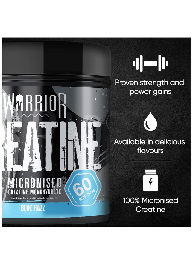 Warrior Creatine Monohydrate Powder 300g Blue Razz  - Image 2