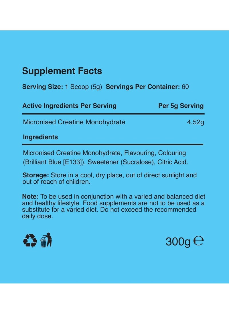 Warrior Creatine Monohydrate Powder 300g Blue Razz  - Image 4