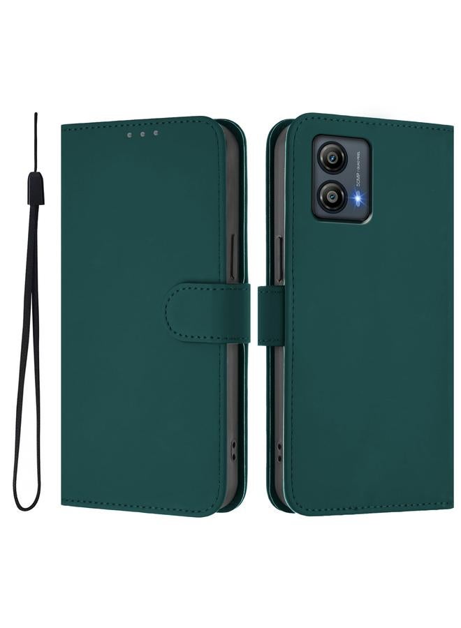 اس-توب جراب لهاتف Motorola Moto G53 5G / G13 4G جراب هاتف من الجلد بلون سادة مع حبل - Image 2