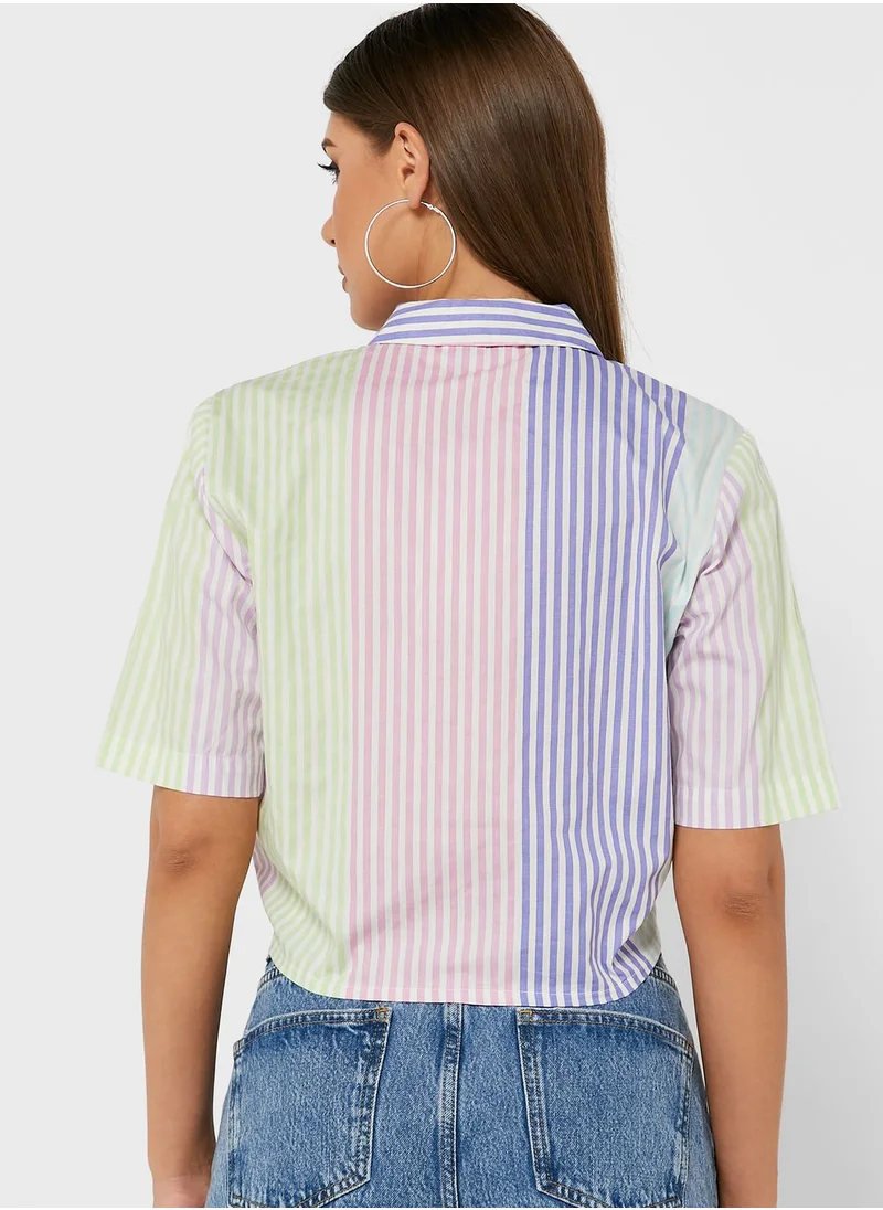 Jacqueline de Yong Button Down Knot Detail Shirt