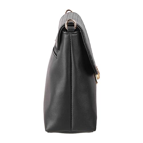 Mochi Women Black Flap Over Sling (66-7212) - Image 5