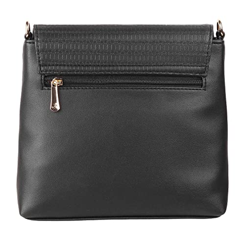 Mochi Women Black Flap Over Sling (66-7212) - Image 3