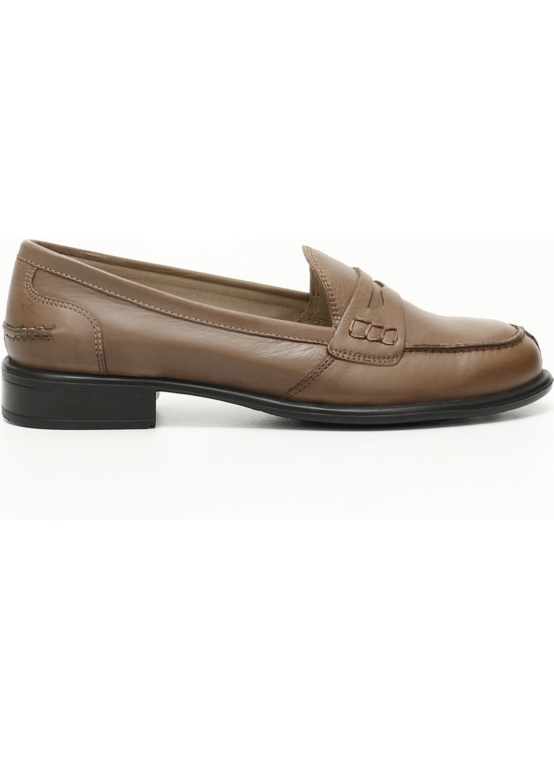 Gönderi(r) Gön Genuine Leather Round Toe Low Heel Loafer Women's Casual Shoes 24138  - Image 1