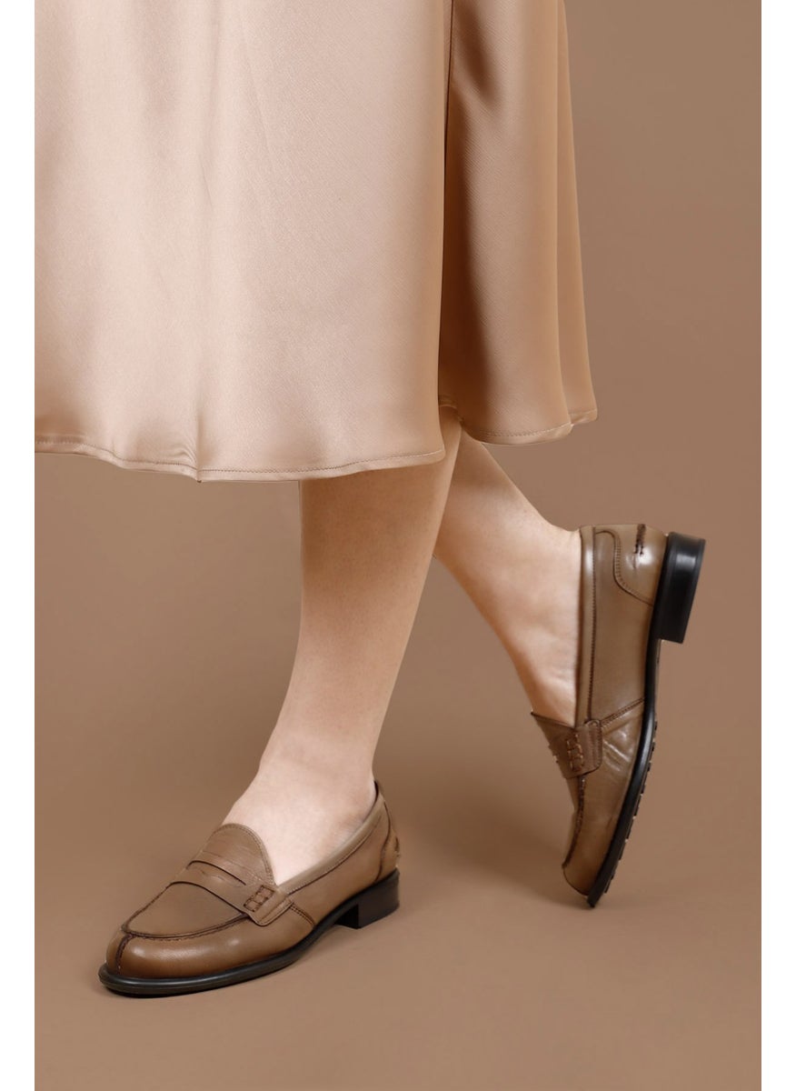 Gönderi(r) Gön Genuine Leather Round Toe Low Heel Loafer Women's Casual Shoes 24138  - Image 2