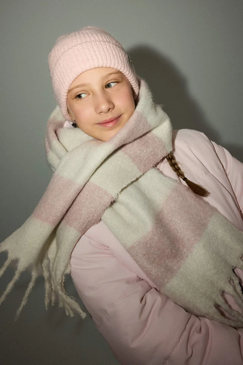 ديفاكتو Girl Plaid Scarf
