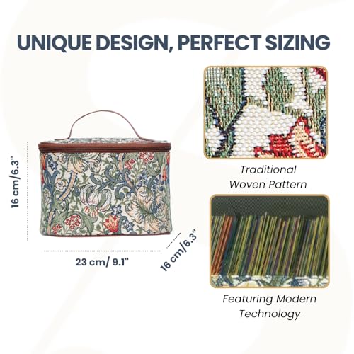 Signare Tapestry Toiletry Bag Makeup Organizer bag for Women with with William Morris Golden Lily Design (TOIL-GLILY) - Image 3