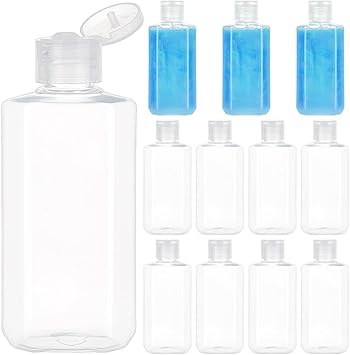 BENECREAT BENECREAT 12Pcs 100ml Plastic Shampoo Bottle with Flip Cap Clear Empty Hand Sanitizer Bottles Plastic Refillable Bottles for Shampoo Body Soap Toner and Lotion - Image 1