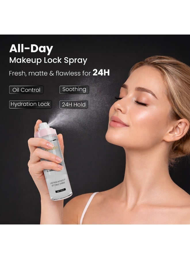 JANIWA Vegan Makeup Setting Spray – Matte Finish, Long-Lasting Makeup Fixer with Oil Control & Flower Extract (110ml) - Image 3