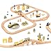 OOOK MultiScenario Wooden Train SetAll Wood Accessories Train Set for Toddlers 3 Years Old MultiScenario Train Toy for 3 4 5 Years Old Girls  Boys - Image 2