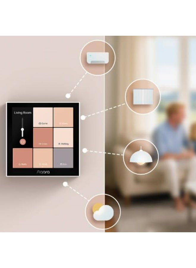 Aqara Panel Switch S100, 3-Gang Smart Touch Screen Switch, Wi-Fi Enabled, HomeKit Compatible, MP-K04D White - Image 4