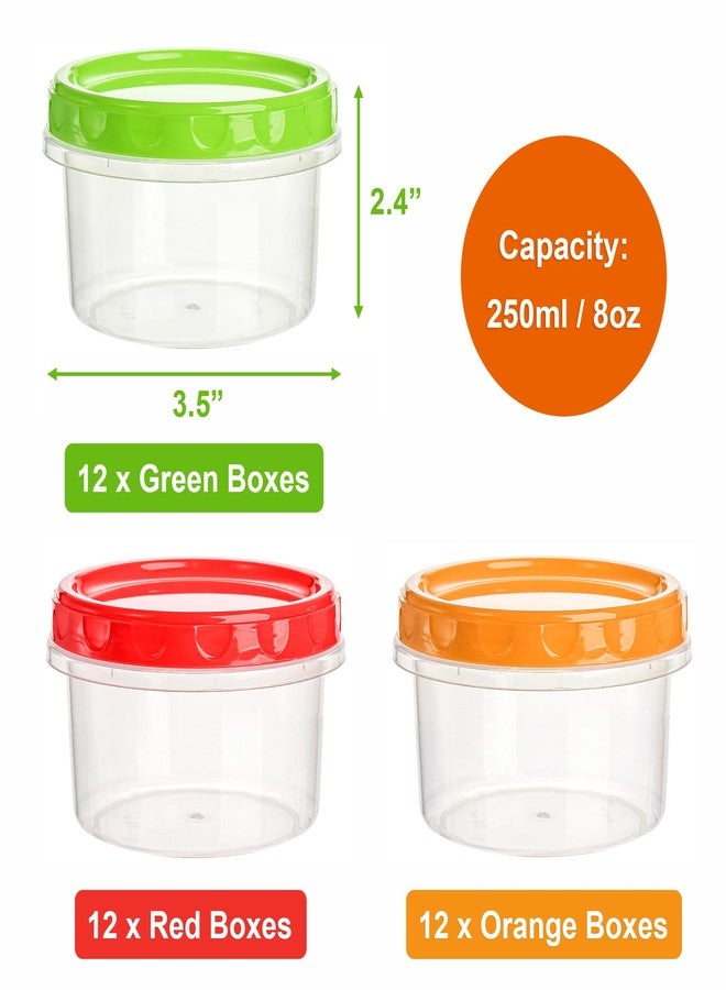 Elsjoy 36 Pack 8 oz Freezer Food Storage Container with Lid, Reusable Small Food Container Twist Top Plastic Condiment Cup, Leak Proof Deli Storage Containers, Freezer & Dishwasher Safe - Image 2