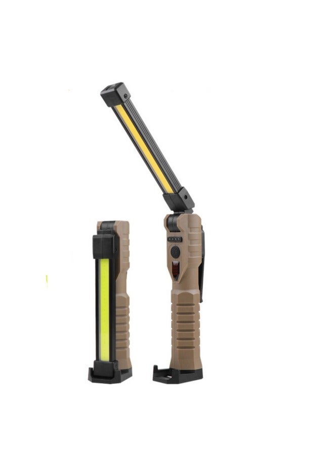 Loquat WL08 Folding Work Lamp Double-sided COB Strong Light Flashlight LED Auto Repair Inspection Strong Magnet Three Light Source Emergency-Color:WL08 Black - Image 2