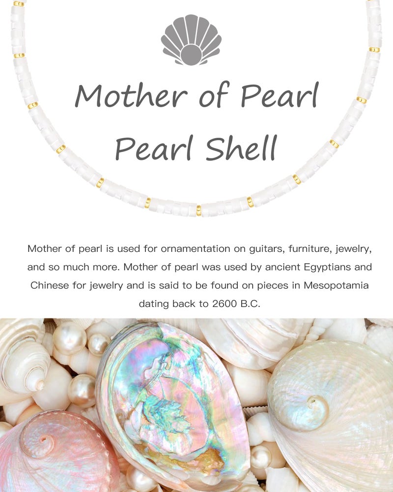 MIDDLUX Shell Necklace, Seashell Necklaces, Choker Necklace for Women, Puka Shell Beach Necklaces for Women, White Jewelry - Image 5