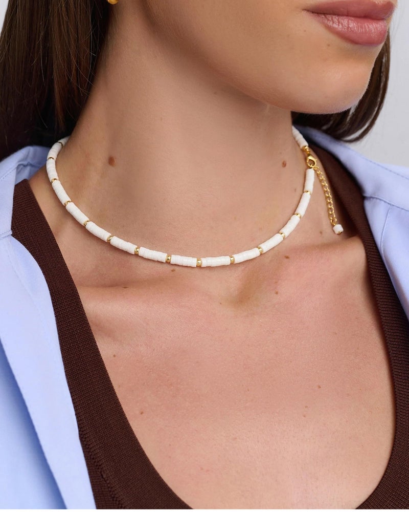 MIDDLUX Shell Necklace, Seashell Necklaces, Choker Necklace for Women, Puka Shell Beach Necklaces for Women, White Jewelry - Image 4