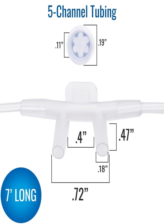 DMI [50 Pack] Gentle Feel 7 ft. Nasal Oxygen Cannula Tubing, Adult Size, Kink-Resistant Oxygen Tubing, Standard Connector, Individually Wrapped - Image 4