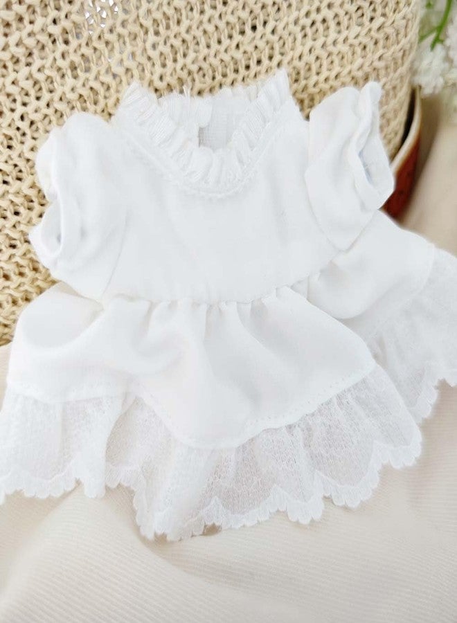 Jemant Pink Doll Clothes Set for 17cm Dolls Bow Headdress White Lace Dresses Yellow Star Milk Water Bottle Accessories Cute 17cm Doll Clothing Style Bundle Outfit Set (No Doll) - Image 2