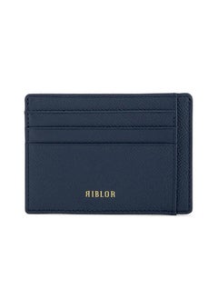 Riblor Riblor Salvio 6 Card Italian Leather Card Holder Navy Blue  - Image 1