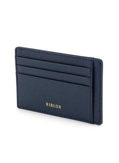 Riblor Riblor Salvio 6 Card Italian Leather Card Holder Navy Blue  - Image 2