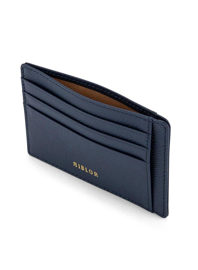 Riblor Salvio 6 Card Italian Leather Card Holder Navy Blue - Image 3