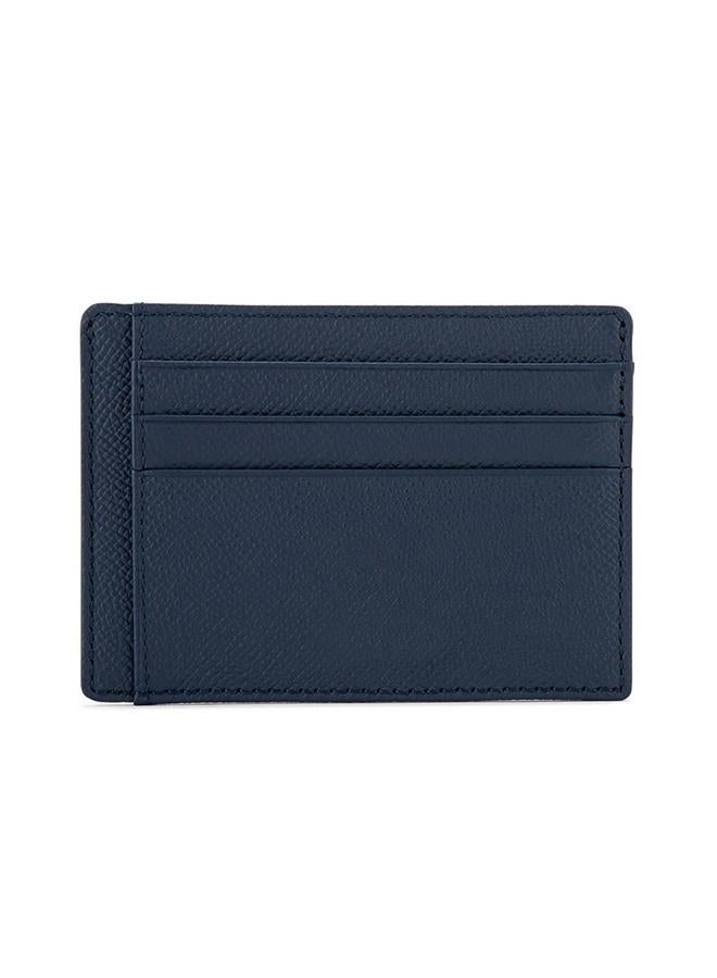 Riblor Salvio 6 Card Italian Leather Card Holder Navy Blue - Image 4