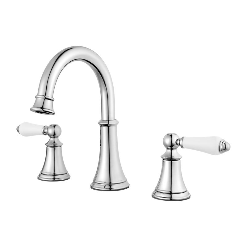 Pfister Courant Bathroom Sink Faucet 8Inch Widespread 2Handle 3Hole NSF Certified Polished Chrome Finish LF049COPC