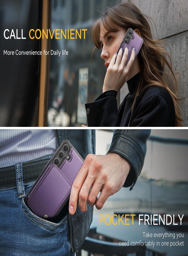 Usroom Detachable Wallet for Samsung Galaxy S25 Case, Purple - Image 5