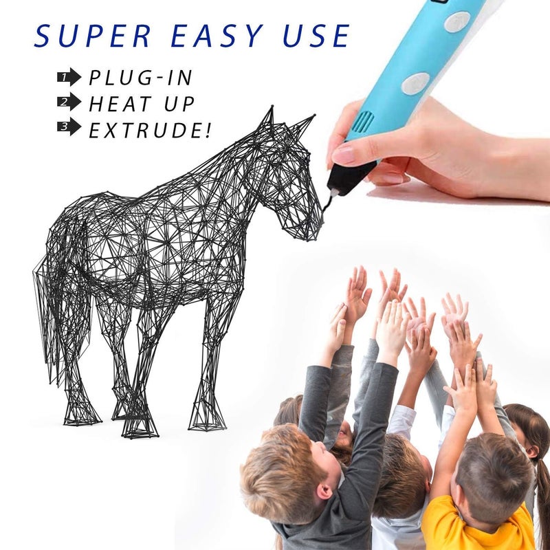 Generic Protomont 3D Pen Intelligent Drawing Printing doodler Pen Drawing 3D Model for Kids and Adults, Types for Crafting, Art & Model, Best for DIY Gift (Sky Blue) - Image 4
