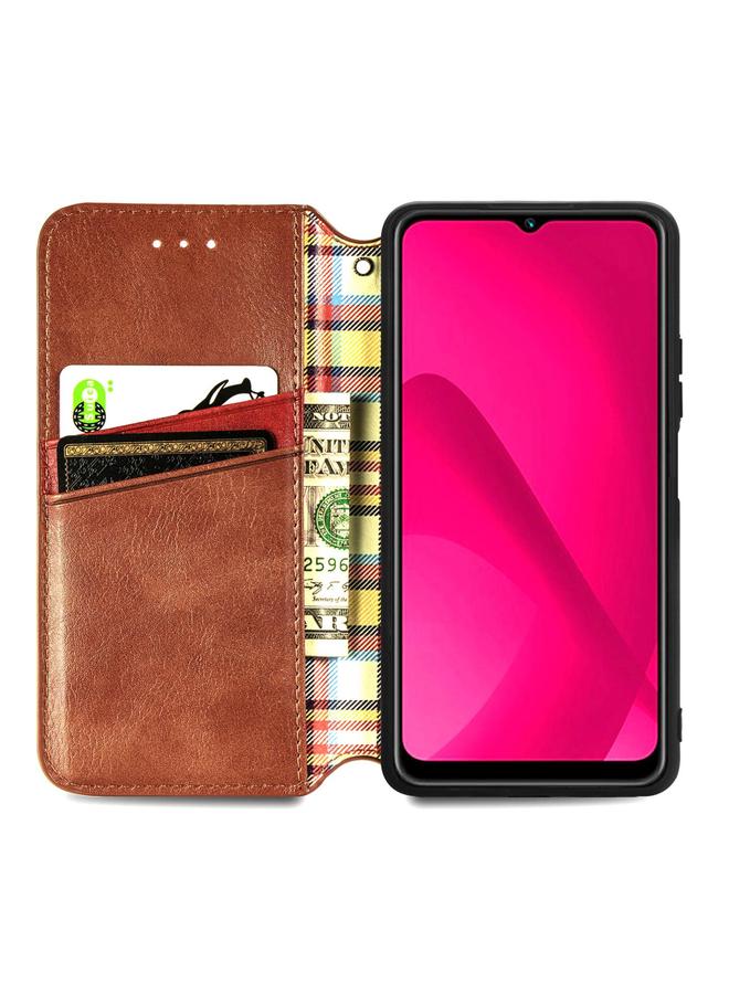 اس-توب جراب لهاتف Huawei Mate 70 Pro+ جراب هاتف جلدي مغناطيسي مضغوط بشبكة مكعبة - Image 3