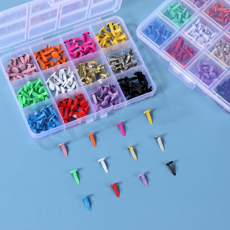 Monigte 180pcs Brads for Paper Craftsï¼Œ12 Colors Brads Paper Fasteners Metal Paper Fasteners Mini Brads for DIY Crafts Projects Scrapbooking Split Pins - Image 5