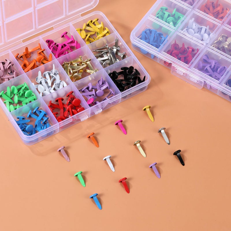 Monigte 180pcs Brads for Paper Craftsï¼Œ12 Colors Brads Paper Fasteners Metal Paper Fasteners Mini Brads for DIY Crafts Projects Scrapbooking Split Pins - Image 3