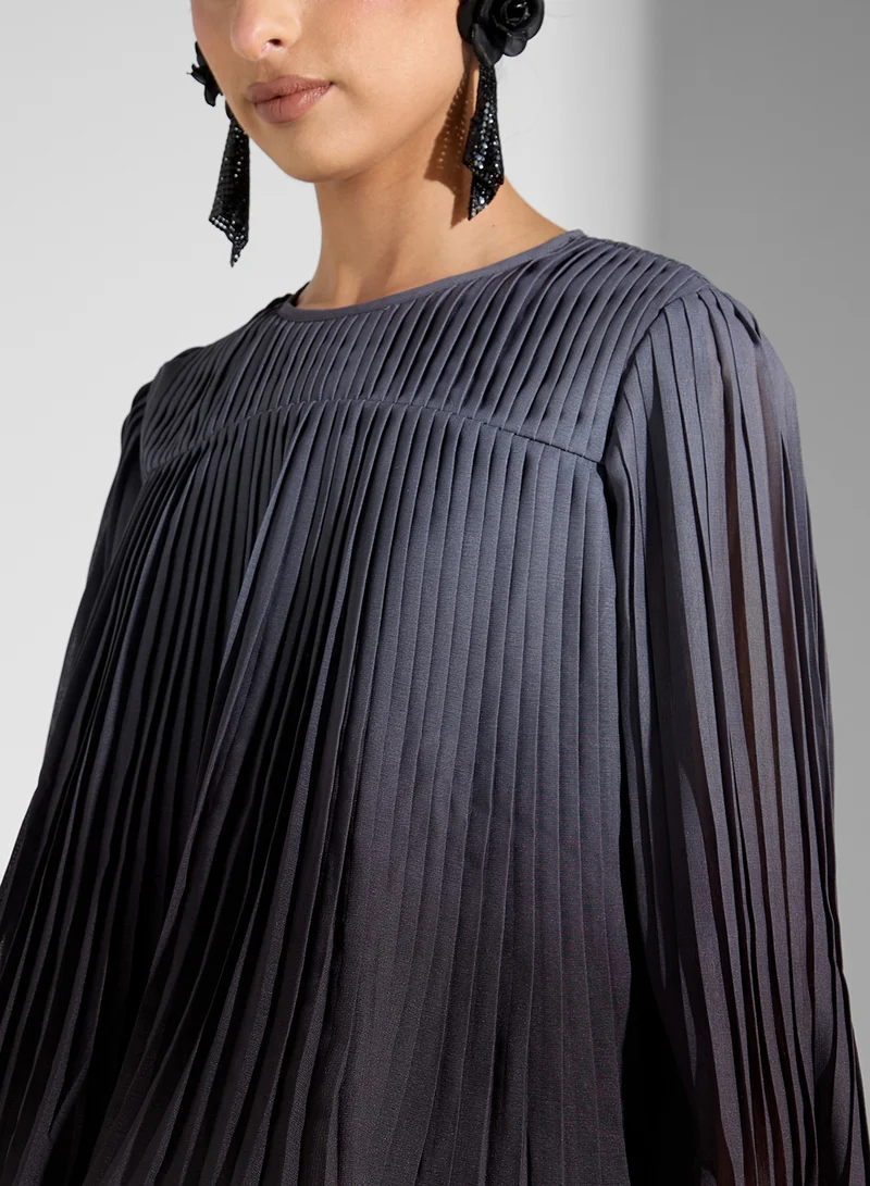 SINOIR PLEATED OMBRE COORD SHIRT