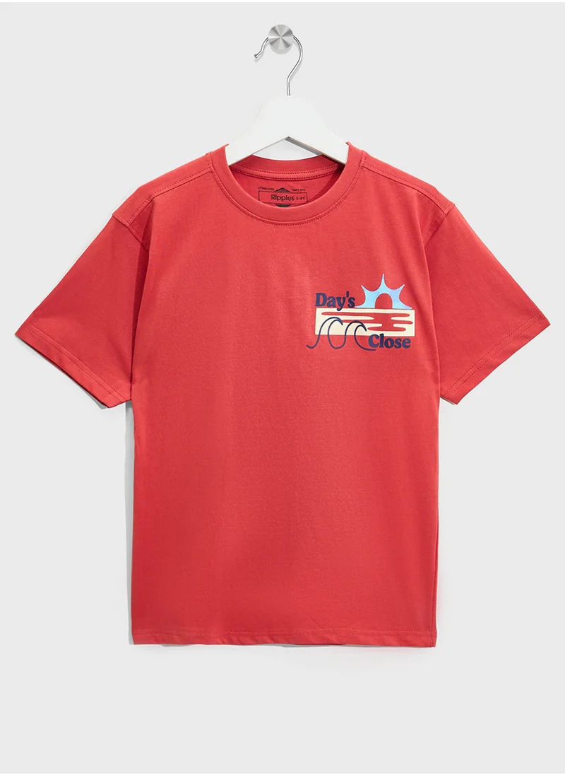 ريبلز مع نمشي Boys Drop Shoulder T-shirt