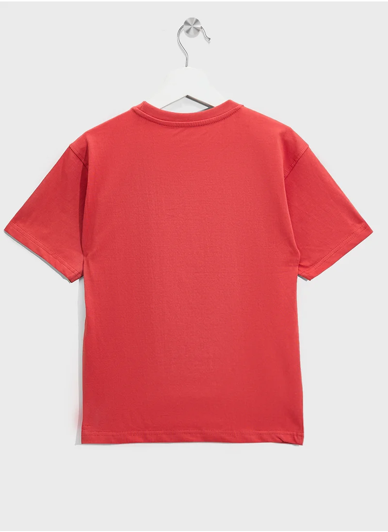 ريبلز مع نمشي Boys Drop Shoulder T-shirt