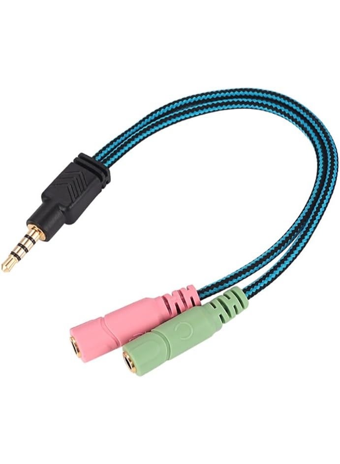 Headset Splitter Cable Splitter Audio Adapter Converters with 2 Port 3.5mm  - Image 1