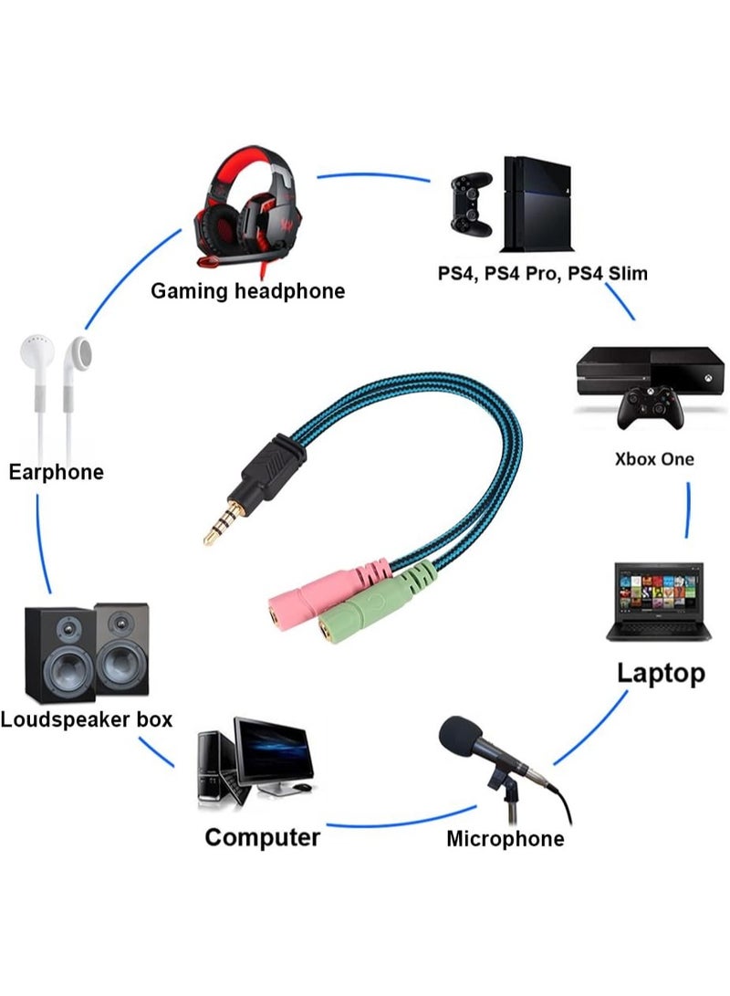 Headset Splitter Cable Splitter Audio Adapter Converters with 2 Port 3.5mm  - Image 5