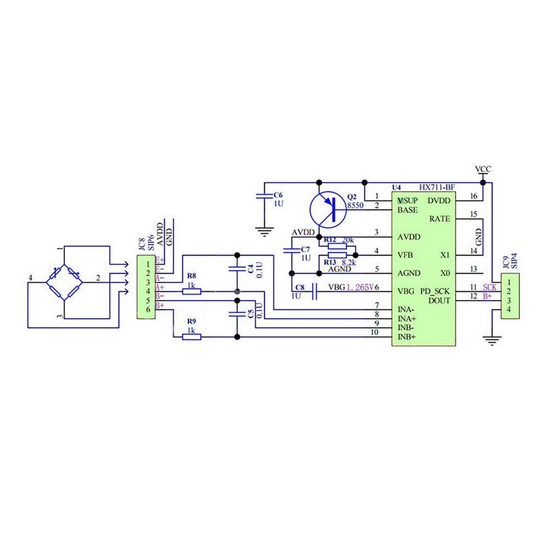 AiTrip 6pcs Hx711 Weight Weighing Load Cell Conversion Module Sensors ADC Module for Measure Force, Pressure, Displacement, Strain, Torque, Acceleration - Image 5