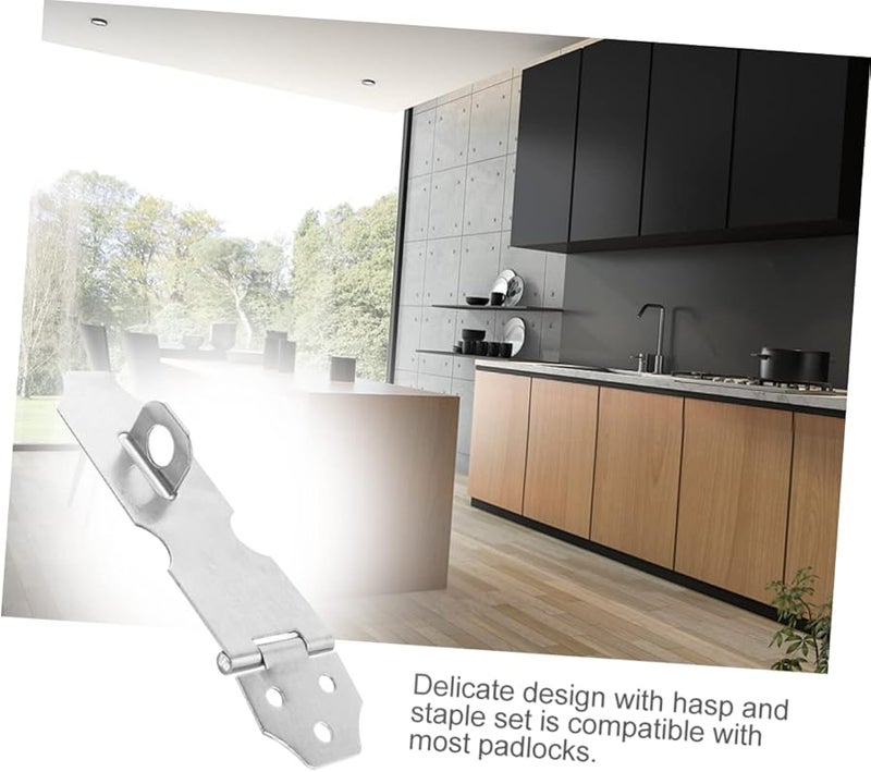 Heavy Duty Stainless Steel Hasp Door Clasp Padlock 12X3 2cm Silver Security Latch Locks 20pcs - Image 3