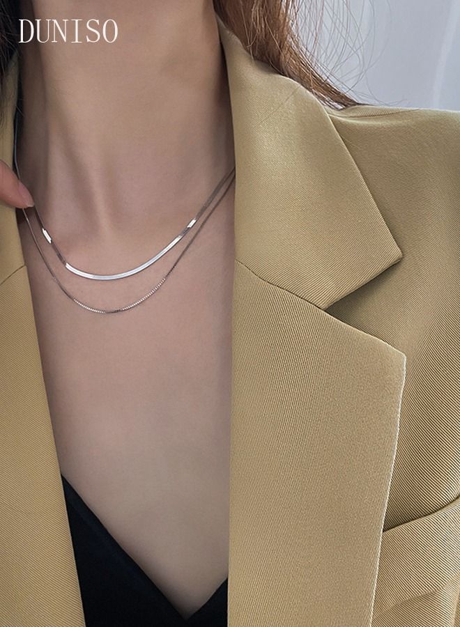 DUNISO Elegant Silver Color Round Necklace Clavicle Chain for Women Jewelry Gift for Lover and Friend - Image 5