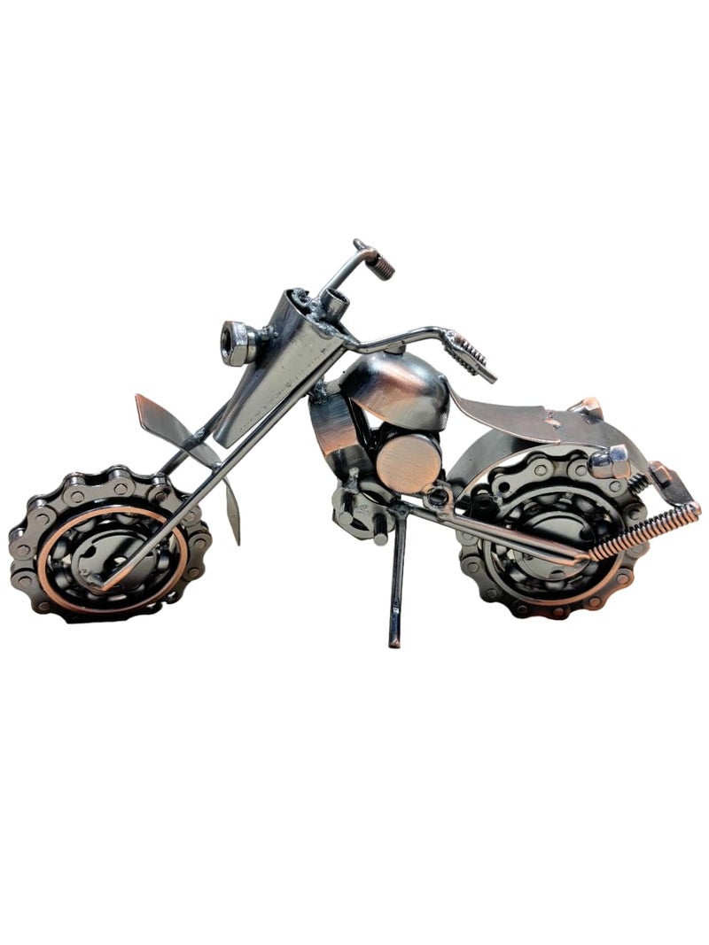 Cottage Handicraft Iron Bike Miniature Figurine Standard Size Vintage Metal Bicycle Decor for Home Office Desk Bookshelf Unique Gifts Exquisite Craftsmanship Timeless Design Bronze  - Image 1