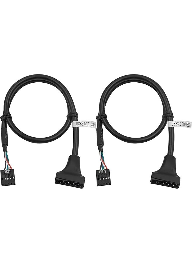 Duttek - Usb 3.0 To Usb 2.0 Adapter Usb 3.0 Header Usb 2.0 Cable 19 Pin Usb 3.0 Male 9 Pin Usb 2.0 Female Motherboard Cable Adapter Converter 50 Cm Pack Of 2 - Image 1
